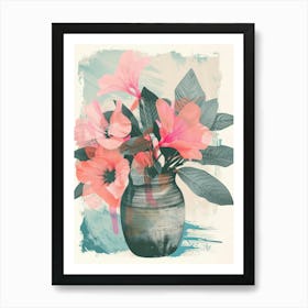 Pink Flowers In A Vase 8 Art Print