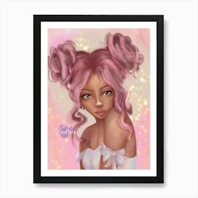 Pink Haired Girl Art Print