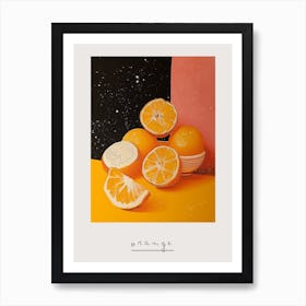Art Deco Geometric Orange Still Life Poster Art Print