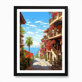 Antalya Old Town Pixel Art 4 Art Print