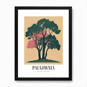 Paulownia Tree Colourful Illustration 4 Poster Art Print