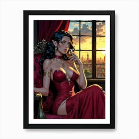 Elf In Red Art Print