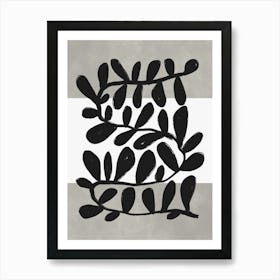 Black Botanic No 1 Art Print