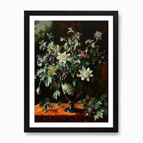 Baroque Floral Still Life Passionflower 1 Art Print