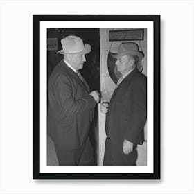 Cattlemen Talking In The Hotel Lobby During The San Angelo Fat Stock Show, San Angelo, Texas By Russell Lee Poster