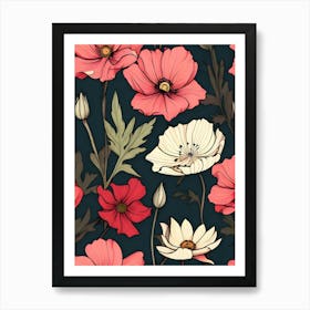 Seamless Floral Pattern 14 Art Print