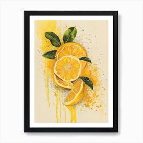 Citrus Fruits Paint Splash 4 Art Print