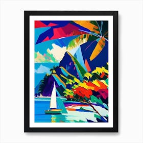 Bora Bora French Polynesia Colourful Painting Tropical Destination Art Print