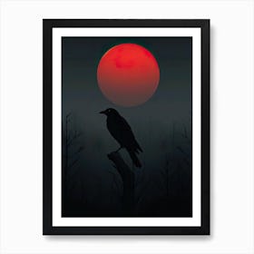 Crow In The Forest Art Print