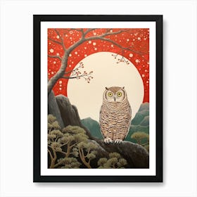 Bird Illustration Owl 2 Art Print