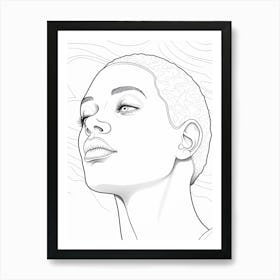 Detailed Realistic Illustration Of A Face Art Print