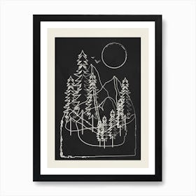 Minimalist Mountains 1 Art Print