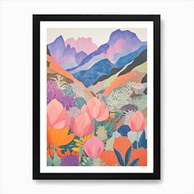 Mount Kanlaon Philippines 2 Colourful Mountain Illustration Art Print