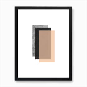 Rectangle Stone Layered Abstract Art Print