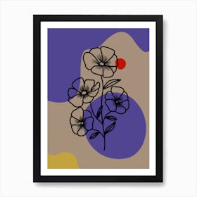 Flowers With A Red Dot Art Print