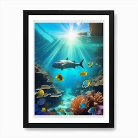 Sharks In The Ocean Art Print