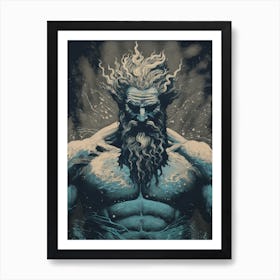 Mythical Depiction Poseidon Art Print