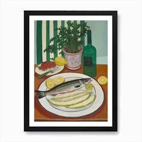 Haddock Italian Still Life Painting Art Print