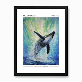 Killer Whale Pastel Watercolour 3 Poster Poster