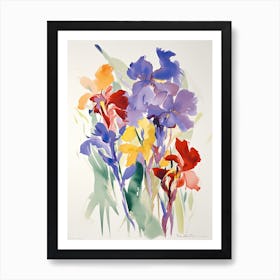 Iris Flower Illustration 1 Art Print