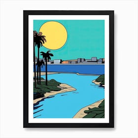 Minimal Design Style Of Miami Beach, Usa 5 Art Print