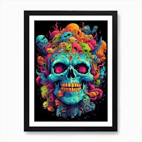 Skull Skull Skull Skull Skull Skull Skull Skull Skull Art Print