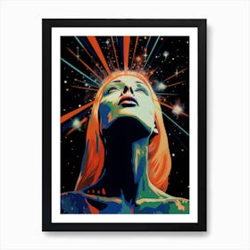 Ritual Under A Comet | Glowing Pop Art Art Print