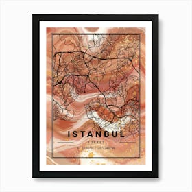 Istanbul Map Art Print