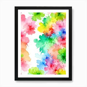 Watercolor Flowers Seamless Pattern 2 Art Print