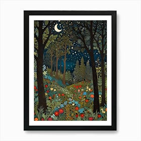 William Morris Night In The Forest 11 Art Print