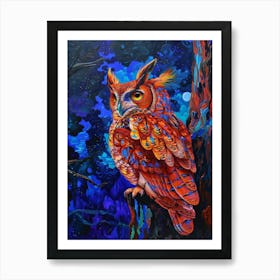 Owl In The Night 2 Art Print