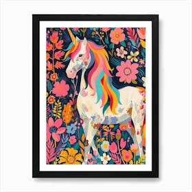 Colourful Unicorn Fauvism Inspired 1 Art Print