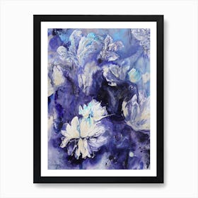 Blue And Purple Flower Painting Art Print