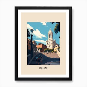 Rome Spanish Steps Italy Vintage Travel Poster Art Print