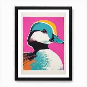 Andy Warhol Style Bird Bufflehead 2 Art Print