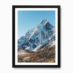 Nepal Mountains tops with snow in the Himalaya's Photography Art Print