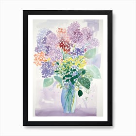 Lilac Flower Illustration 3 Art Print