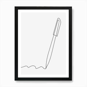 Pen Drawing monoline drawing Art Print