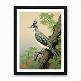 Ohara Koson Inspired Bird Painting Roadrunner 2 Art Print