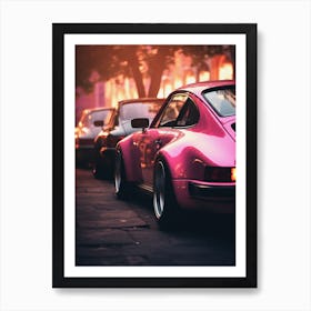 Parking Pink Porsche 911 Art Print