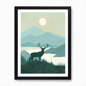 Deer In The Mountains 7 Art Print