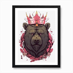 Cool bear king Art Print