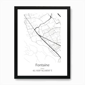 Fontaine,France Minimalist Map Art Print