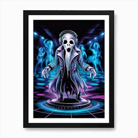 Dj Skeleton Art Print