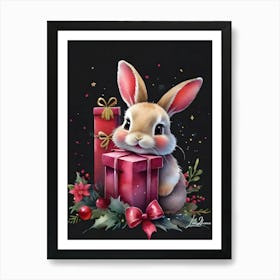 Rabbit and his Christmas presents Art Print