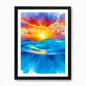 Sunset On The Ocean Art Print