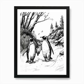 King Penguin Exploring Their Environment 4 Art Print