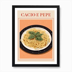Cacio E Pepe Italian Pasta Poster Art Print