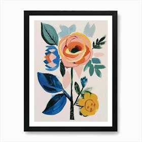 Painted Florals Rose 8 Art Print