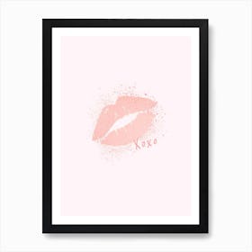 Xoxo pink lips Art Print